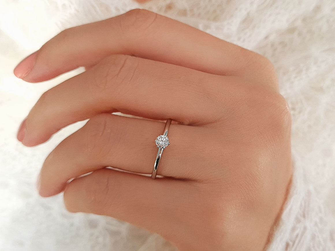 Bague solitaire en diamant de 0,22 carat 