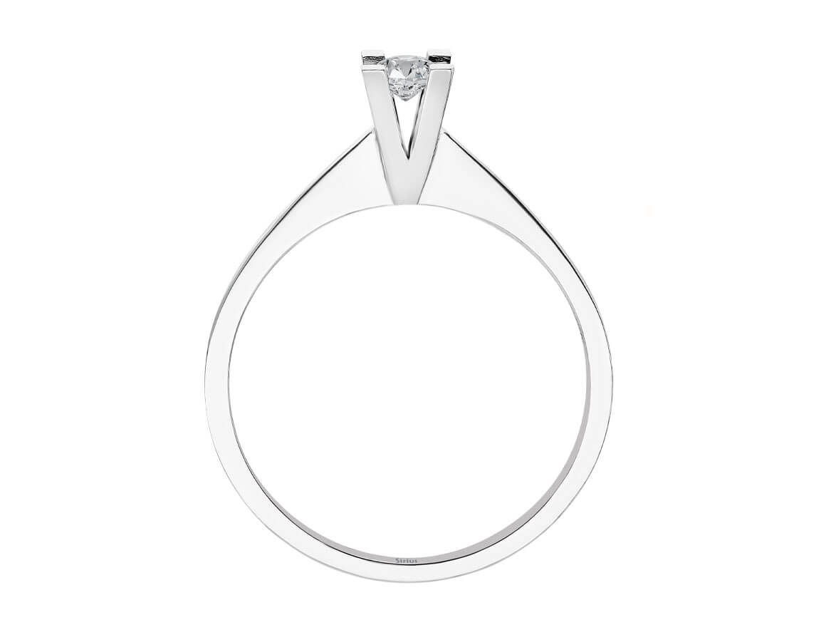 0,10 Karat Diamant Solitär Ring - handgefertigter Diamantschmuck aus Feingold | Sirius Diamant