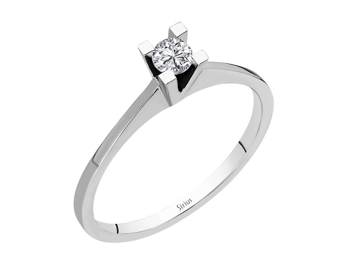 0,10 Karat Diamant Solitär Ring - handgefertigter Diamantschmuck aus Feingold | Sirius Diamant