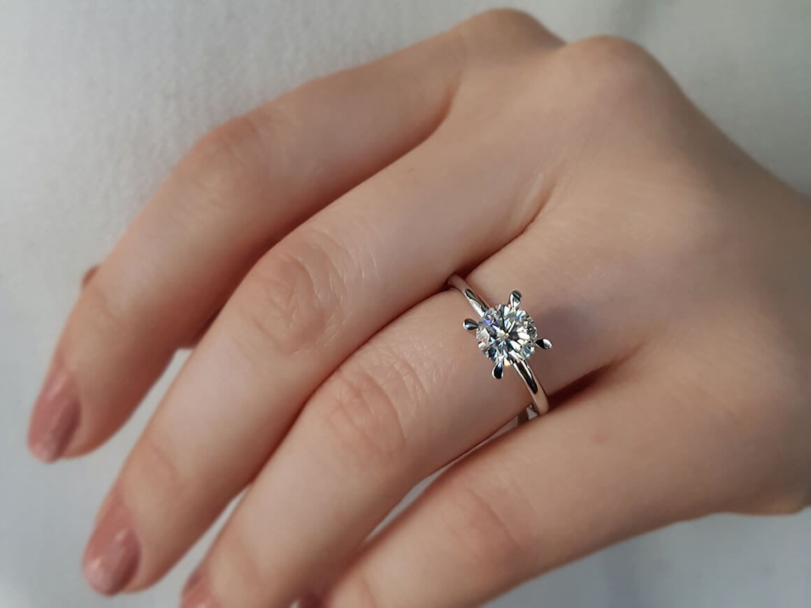 Bague solitaire en diamant de 1,01 carat 