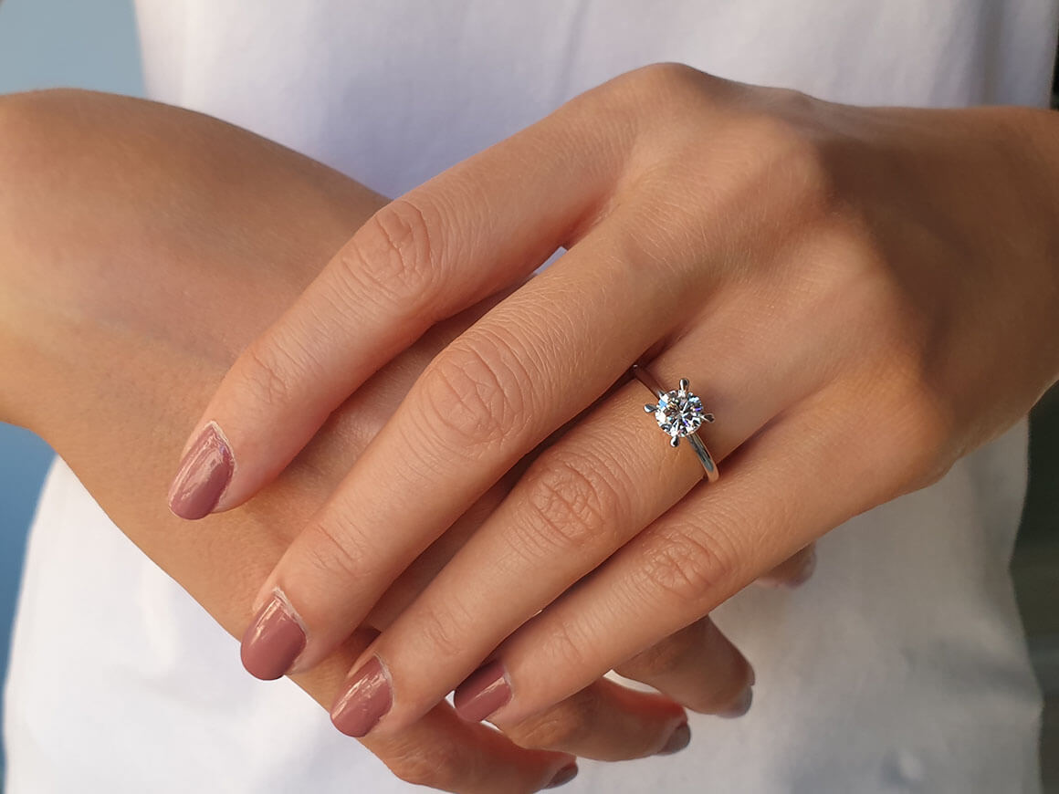 Bague solitaire en diamant de 0,88 carat 