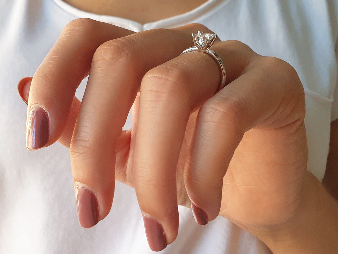 0.88 carat diamond solitaire ring