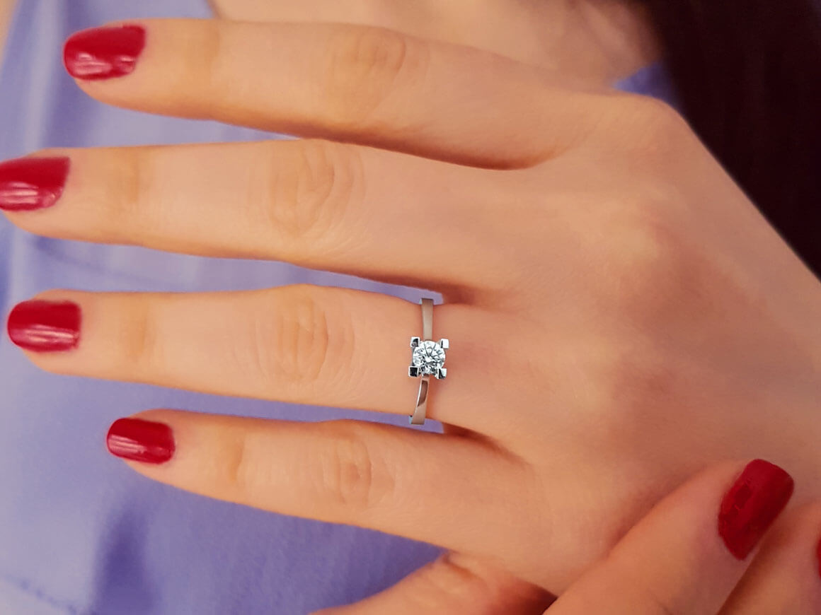 Bague solitaire en diamant de 0,35 carat 