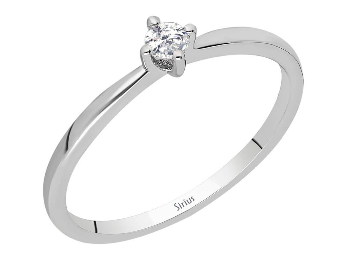 0,10 Karat Diamant Solitaire Ring - handgefertigter Diamantschmuck aus Feingold | Sirius Diamant
