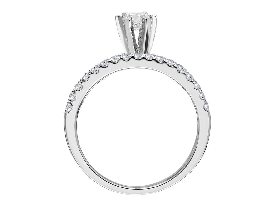 0,55 Carat Diamant Solitär Ring und Allianz - handgefertigter Diamantschmuck aus Feingold | Sirius Diamant