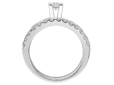 Total 1.01 carat diamond solitaire ring and alliance