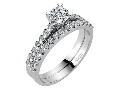 Total 1.03 carat diamond solitaire ring and alliance