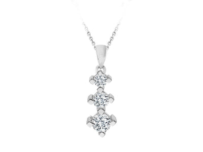0.34 carat diamond tria necklace