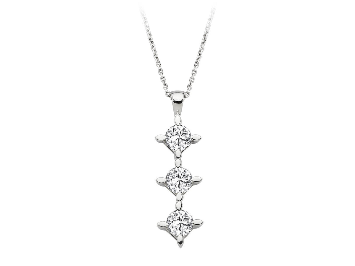0,96 Karat Diamant Tria Collier - handgefertigter Diamantschmuck aus Feingold | Sirius Diamant