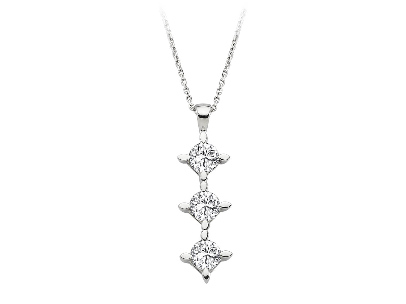 0.96 carat diamond tria necklace