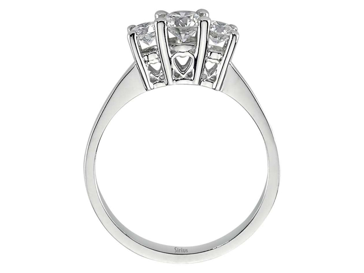 0,57 Karat Diamant Tria Ring in 750er 18 Karat Weißgold - handgefertigter Diamantschmuck aus Feingold | Sirius Diamant