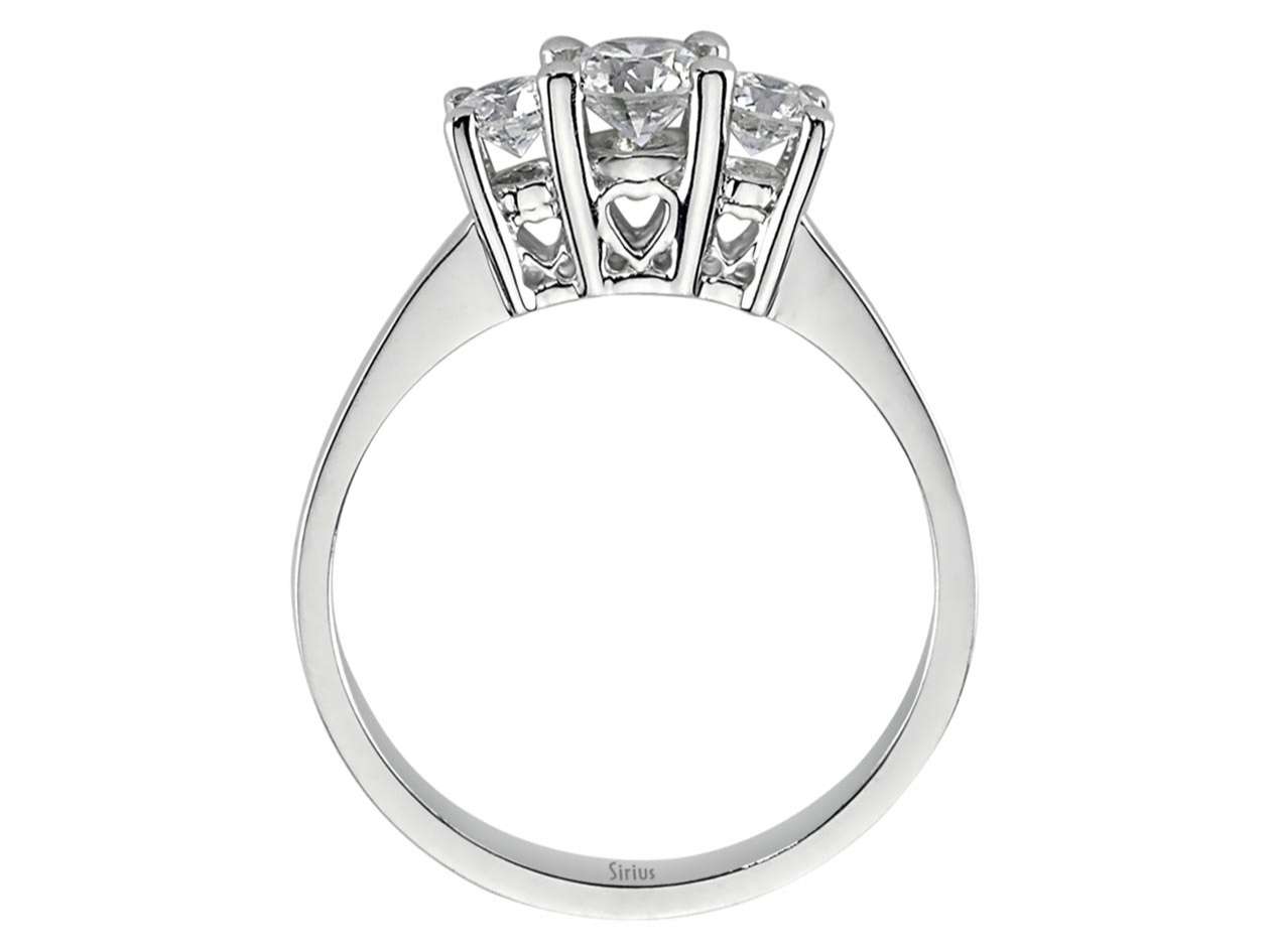 Bague trio de diamants de 0,57 carat en or blanc 18 carats