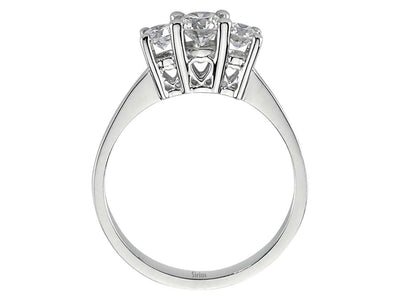Bague trio de diamants de 0,57 carat en or blanc 18 carats