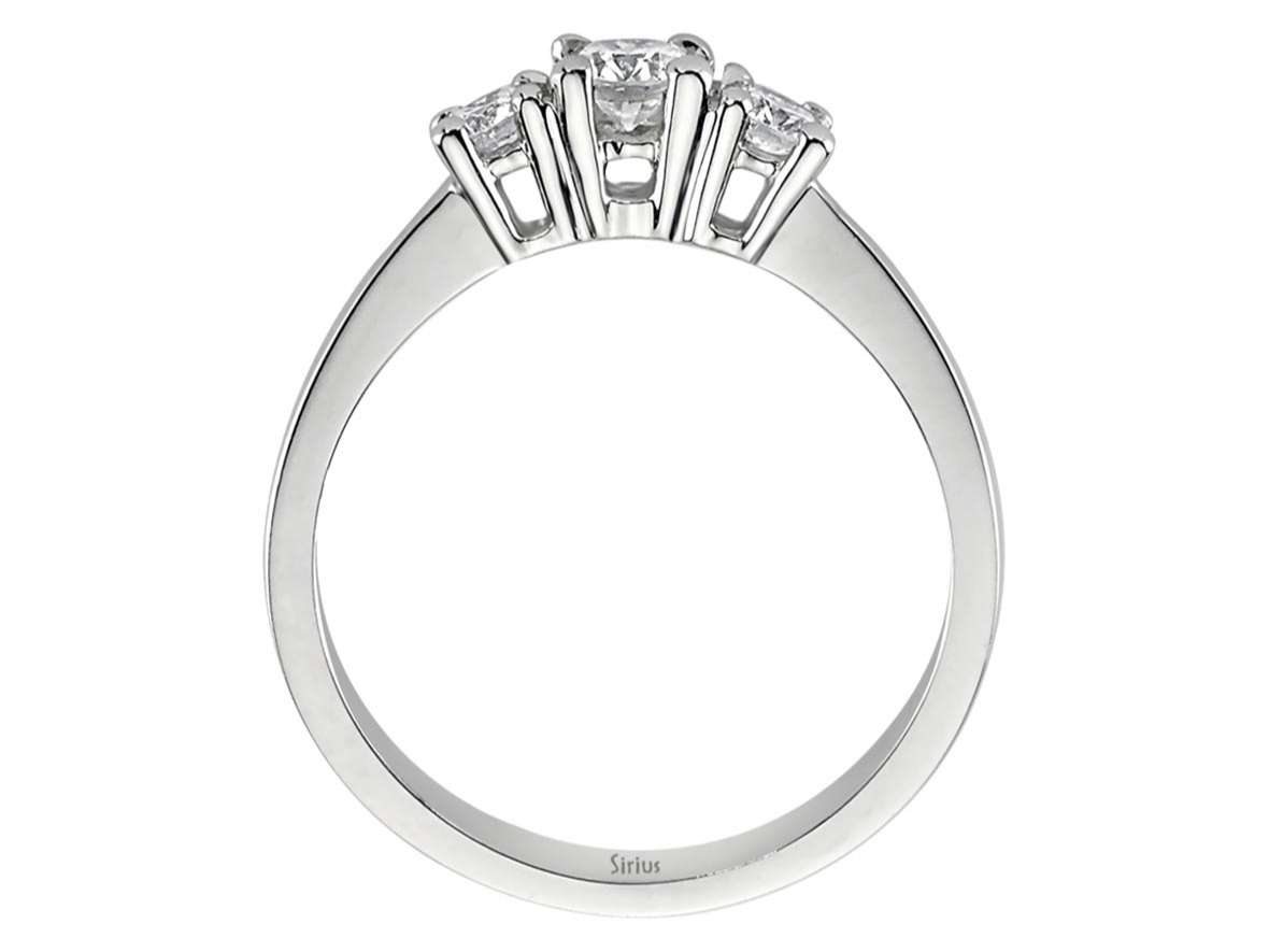 Bague trio de diamants de 0,42 carat en or blanc 14 carats
