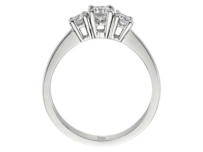 Bague trio de diamants de 0,42 carat en or blanc 14 carats