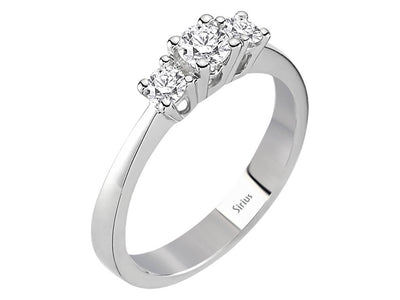 Bague trio de diamants de 0,42 carat en or blanc 14 carats