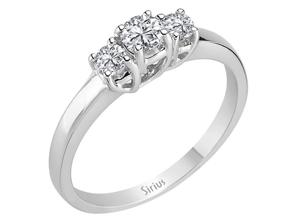 0,38 Karat Diamant Tria Ring - handgefertigter Diamantschmuck aus Feingold | Sirius Diamant