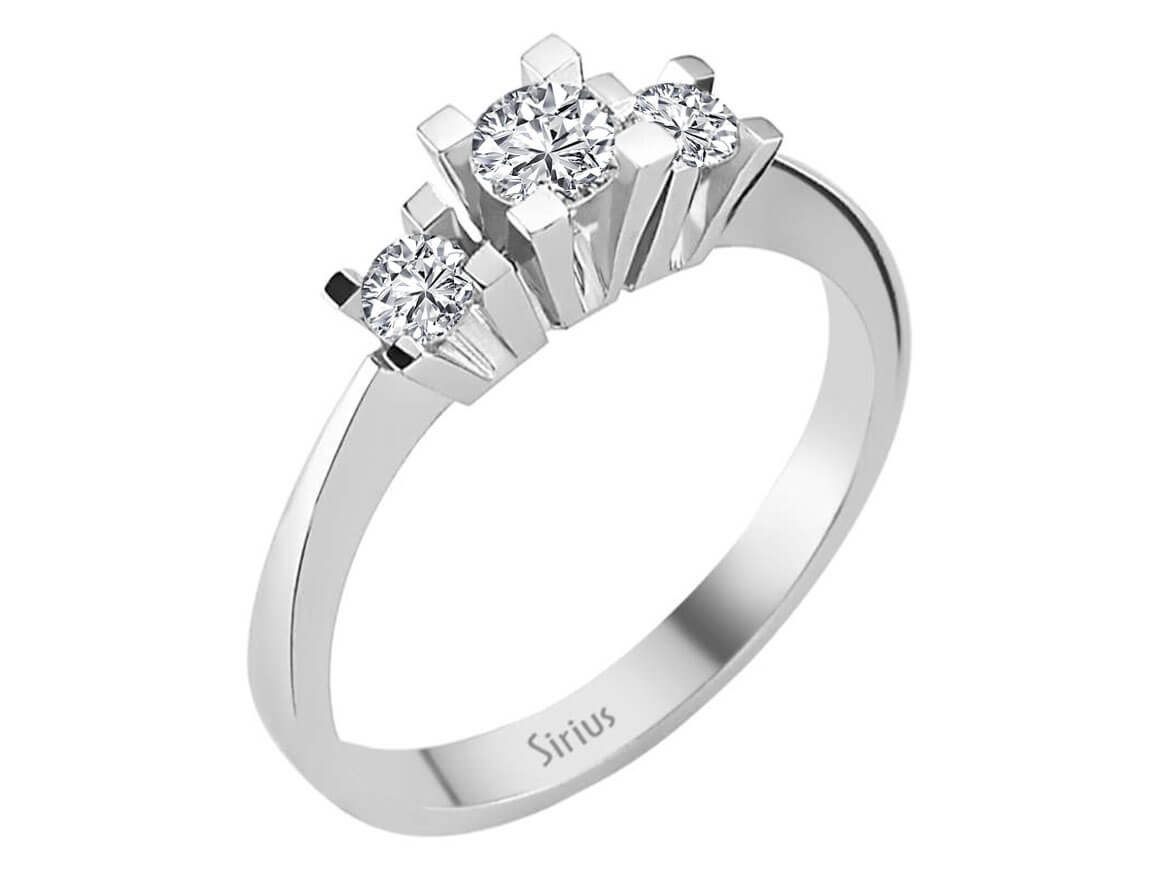 0,40 Karat Diamant Tria Ring - handgefertigter Diamantschmuck aus Feingold | Sirius Diamant