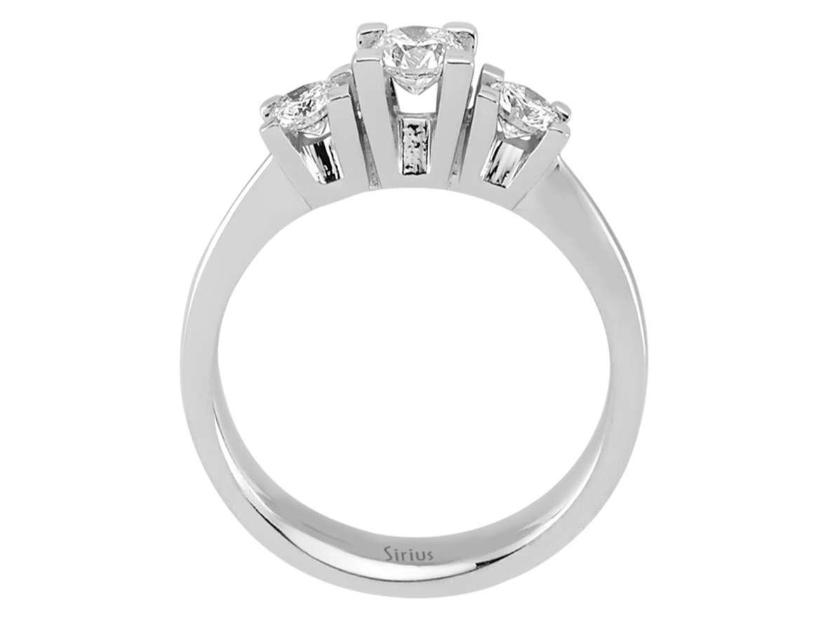 0,61 Karat Diamant Tria Ring - handgefertigter Diamantschmuck aus Feingold | Sirius Diamant
