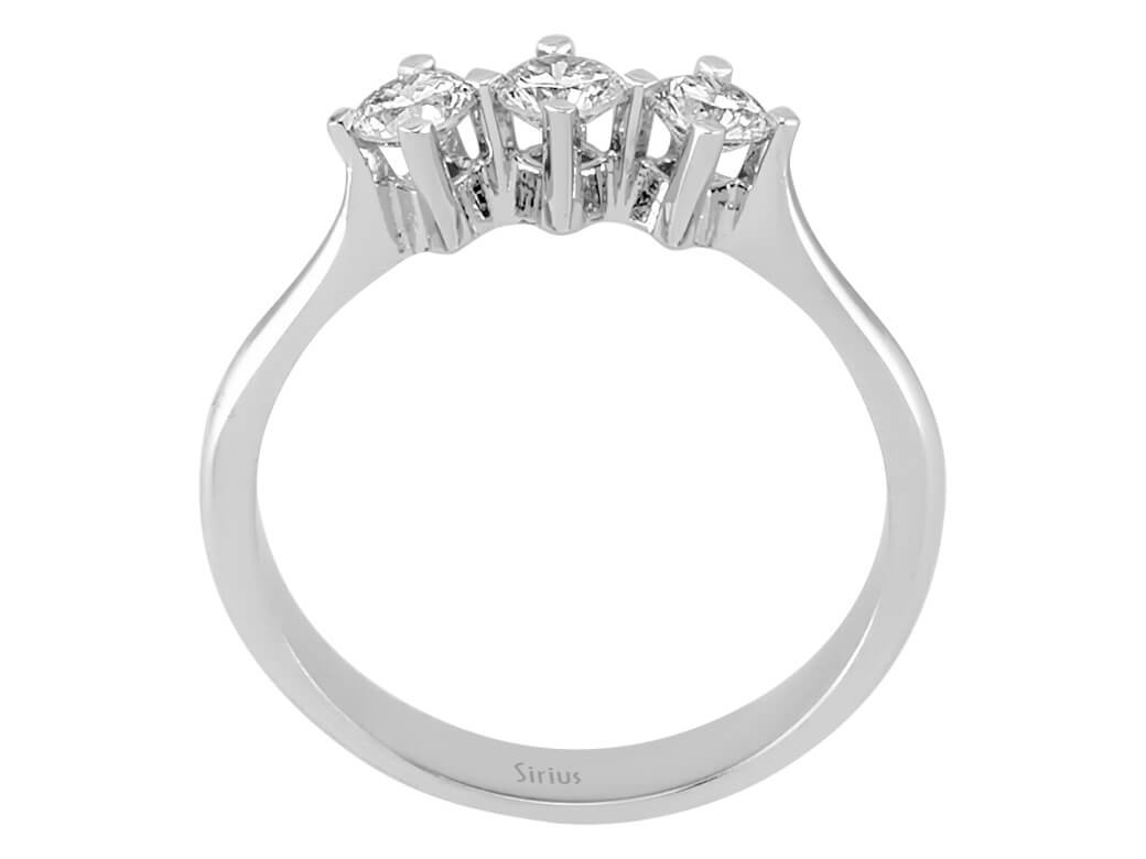 0,53 Karat Diamant Tria Ring - handgefertigter Diamantschmuck aus Feingold | Sirius Diamant