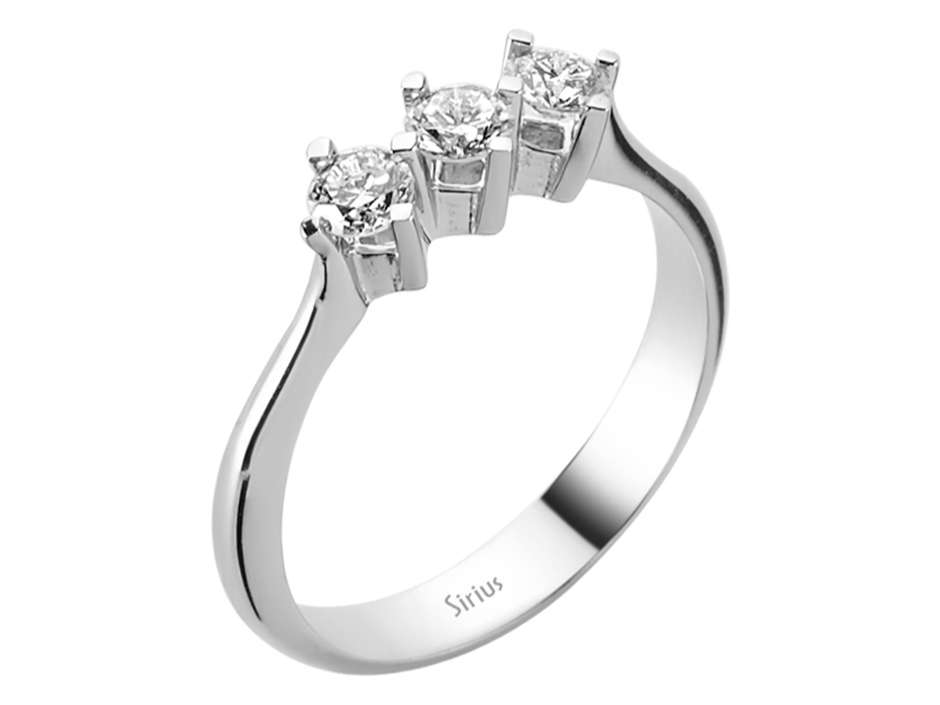 0,53 Karat Diamant Tria Ring - handgefertigter Diamantschmuck aus Feingold | Sirius Diamant