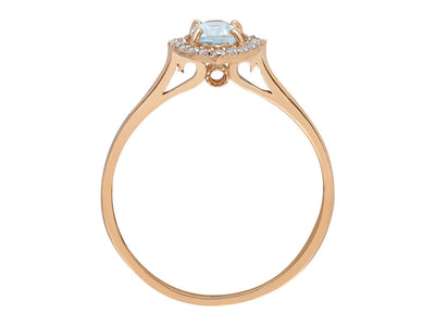 Diamond and Oval Cut Aquamarine Ring
