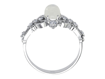 Principessa ring with diamonds and moonstone