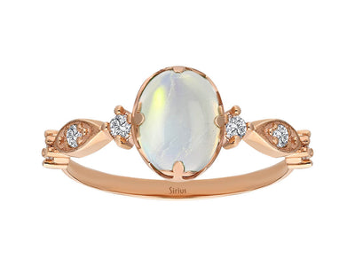 Diamond and Moonstone Selene Ring