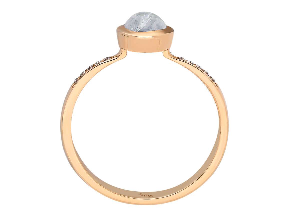 Diamant und Mondstein Vintage Ring - handgefertigter Diamantschmuck aus Feingold | Sirius Diamant