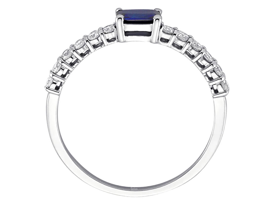 Diamant und Baguette Saphir Ring - handgefertigter Diamantschmuck aus Feingold | Sirius Diamant
