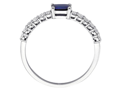 Diamond and Baguette Sapphire Ring