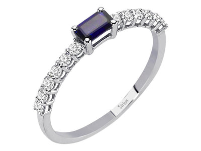 Diamond and Baguette Sapphire Ring
