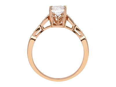 Diamond and Oval White Sapphire Diana Ring