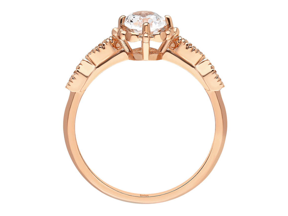 Diamond and Oval White Sapphire Henna Ring