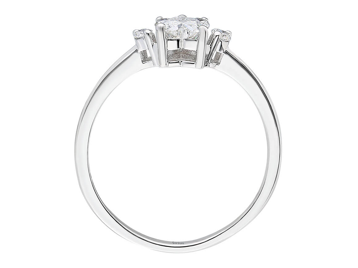 Diamant und Weißer Saphir Katzenpfote Ring - handgefertigter Diamantschmuck aus Feingold | Sirius Diamant