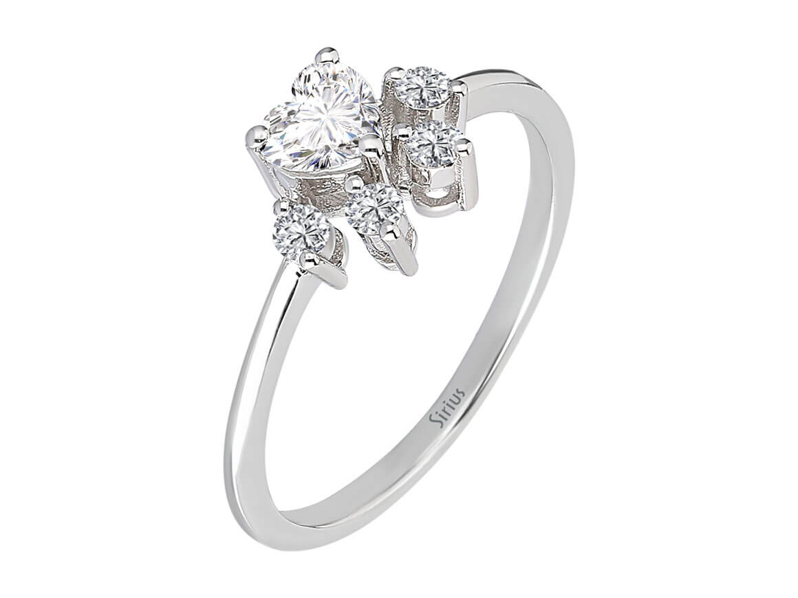 Diamant und Weißer Saphir Katzenpfote Ring - handgefertigter Diamantschmuck aus Feingold | Sirius Diamant