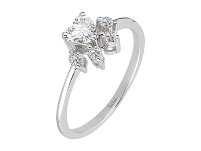 Diamond and White Sapphire Cat Paw Ring