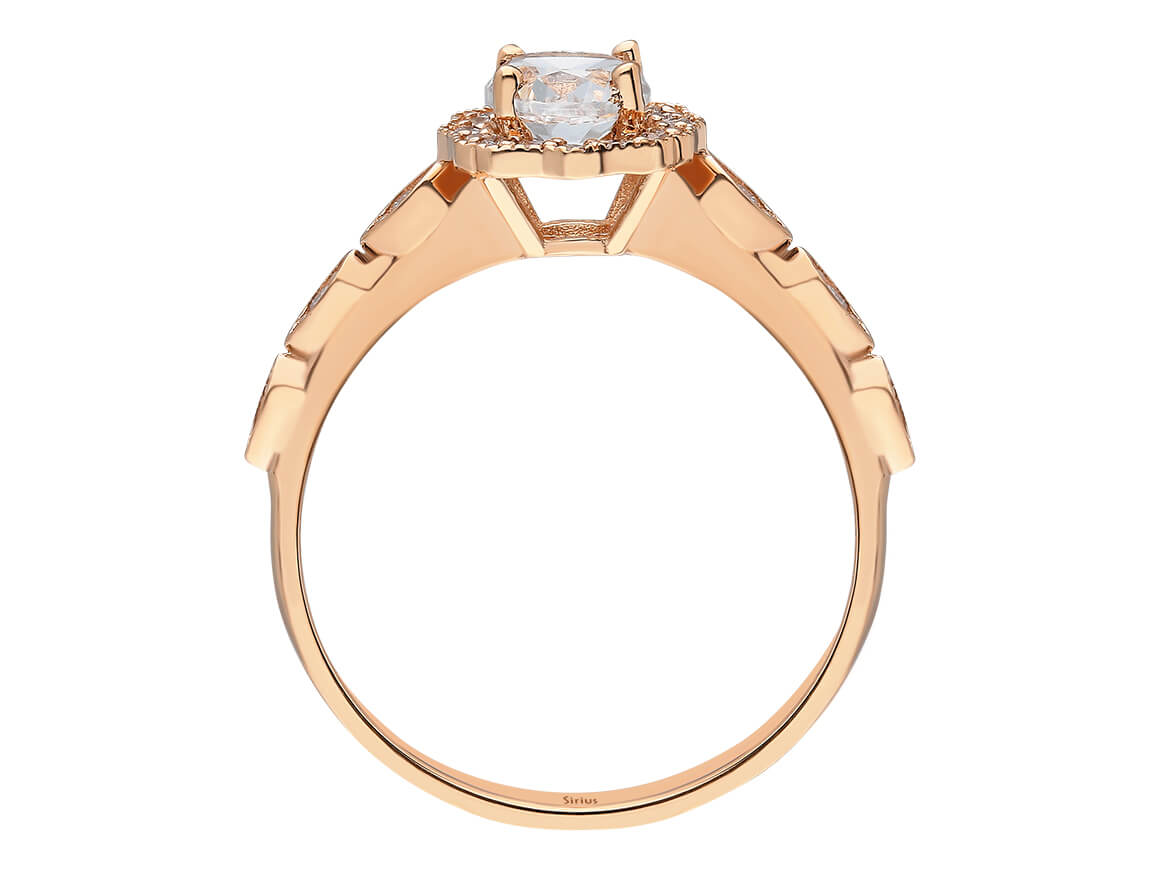 Diamant und Weißer Saphir Romagna Ring - handgefertigter Diamantschmuck aus Feingold | Sirius Diamant