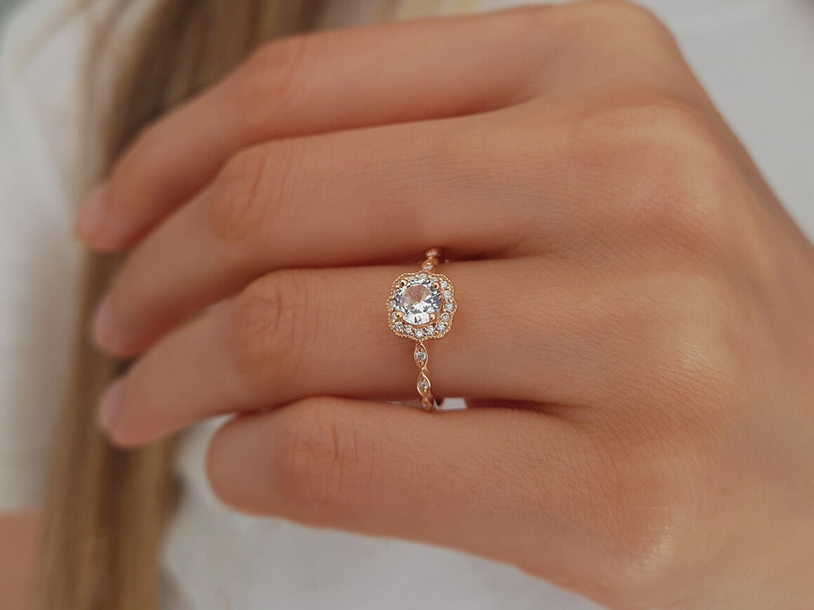 Diamond and White Sapphire Romagna Ring