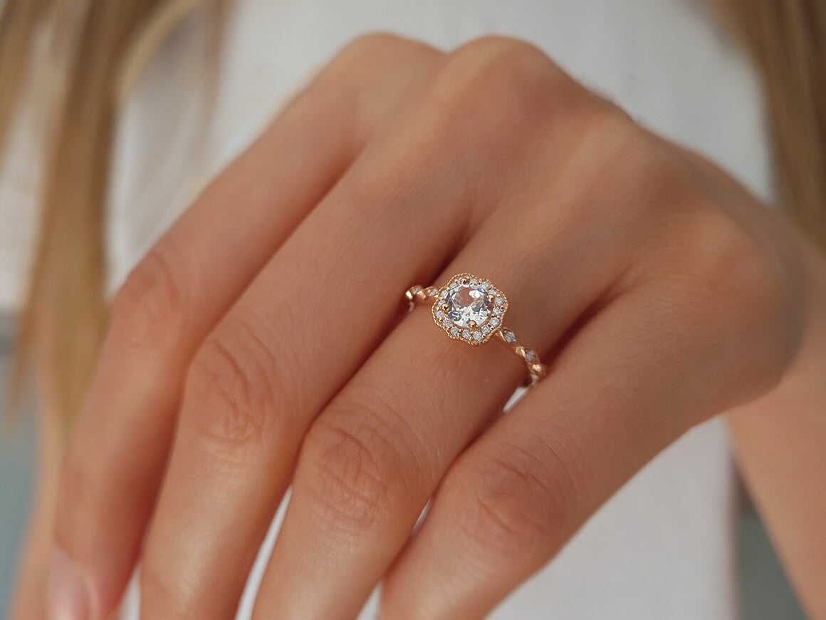 Diamond and White Sapphire Romagna Ring