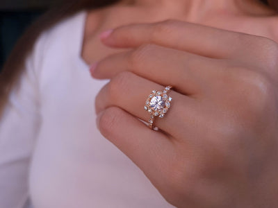 Diamond and White Sapphire Zekhara Ring