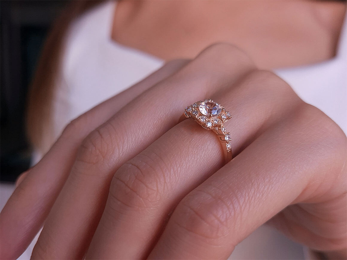 Diamond and White Sapphire Zekhara Ring