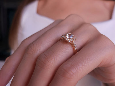 Diamond and White Sapphire Zekhara Ring