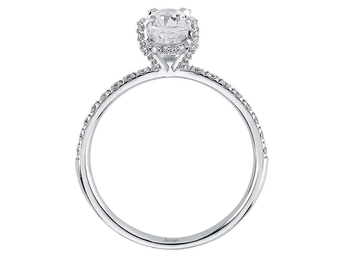 Diamant und Tropfen Weißer Saphir Venus Gala Ring - handgefertigter Diamantschmuck aus Feingold | Sirius Diamant