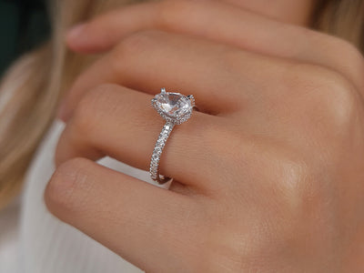 Diamond and Drop White Sapphire Venus Gala Ring
