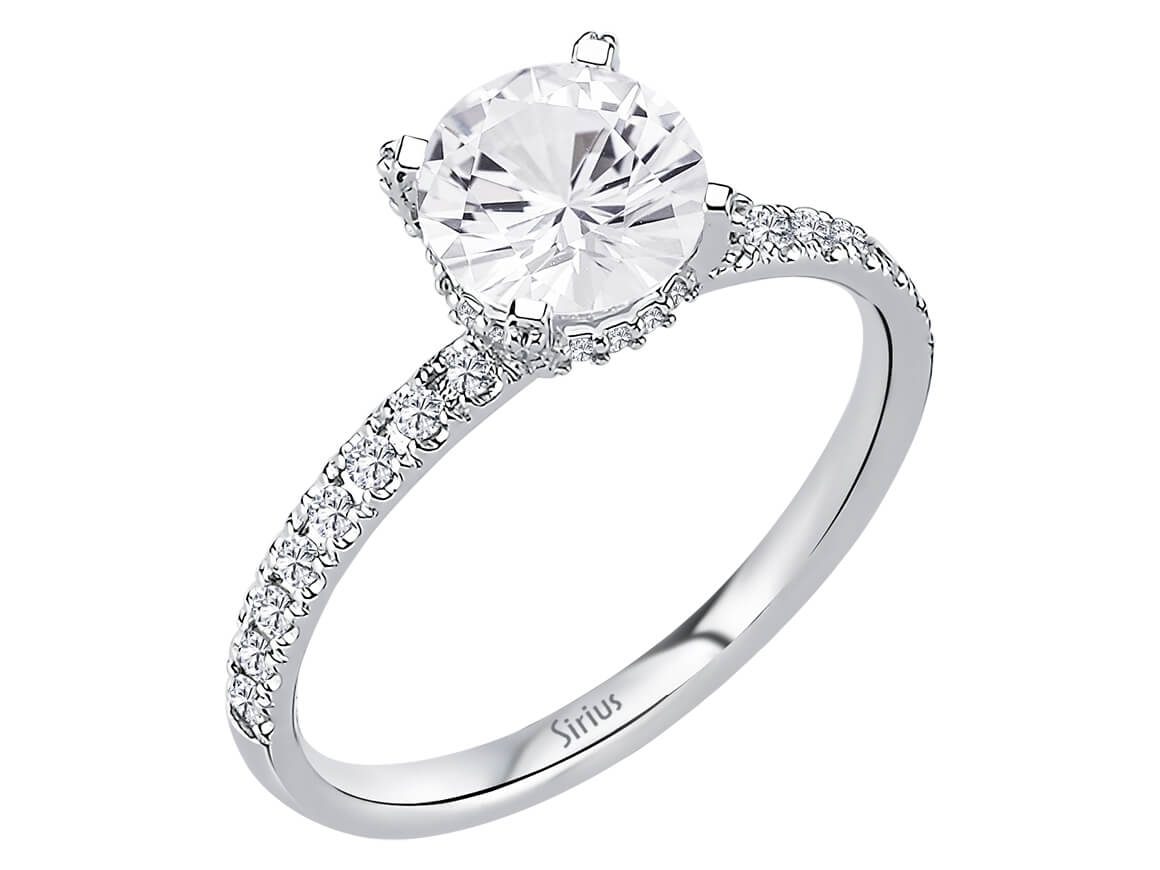 Diamant und Weißer Saphir Venus Rosa Ring - handgefertigter Diamantschmuck aus Feingold | Sirius Diamant