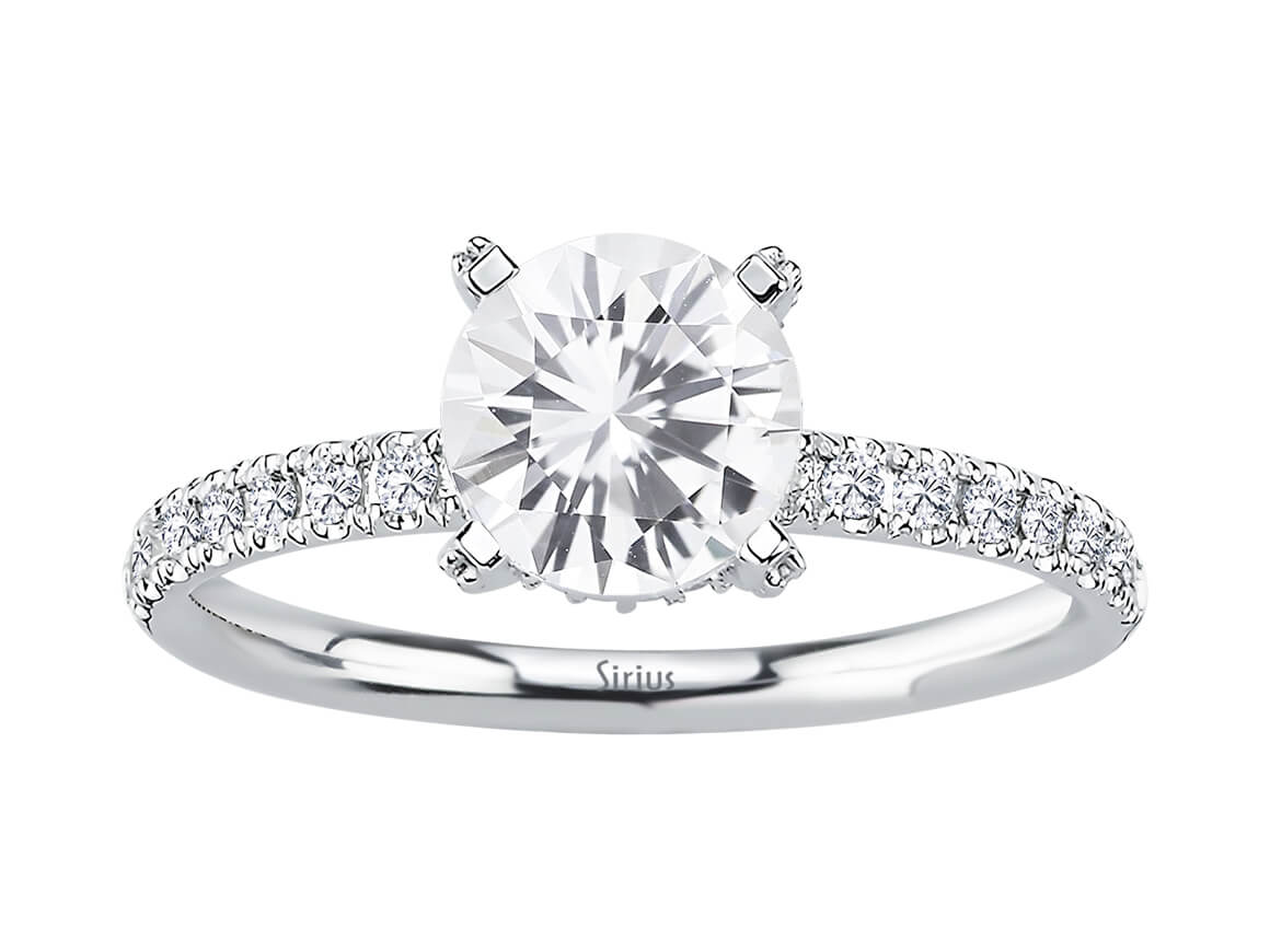 Diamond and White Sapphire Venus Pink Ring