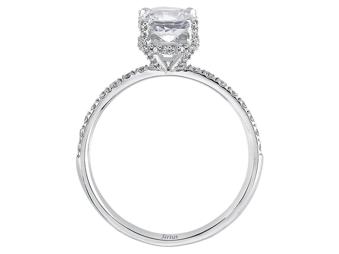 Diamant und Oval Weißer Saphir Venus Tulipa Ring - handgefertigter Diamantschmuck aus Feingold | Sirius Diamant