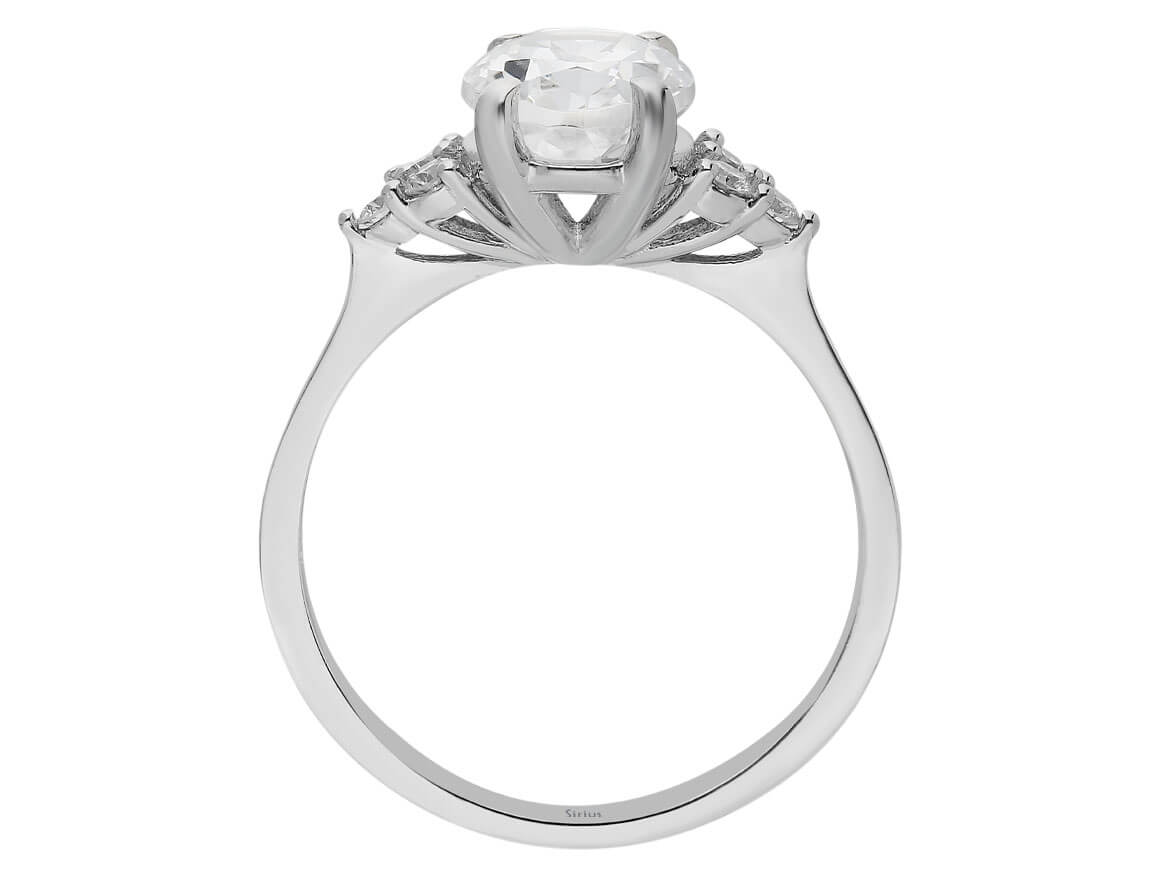 Diamant und Weißer Topas Glasera Ring - handgefertigter Diamantschmuck aus Feingold | Sirius Diamant