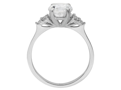 Diamond and White Topaz Glasera Ring